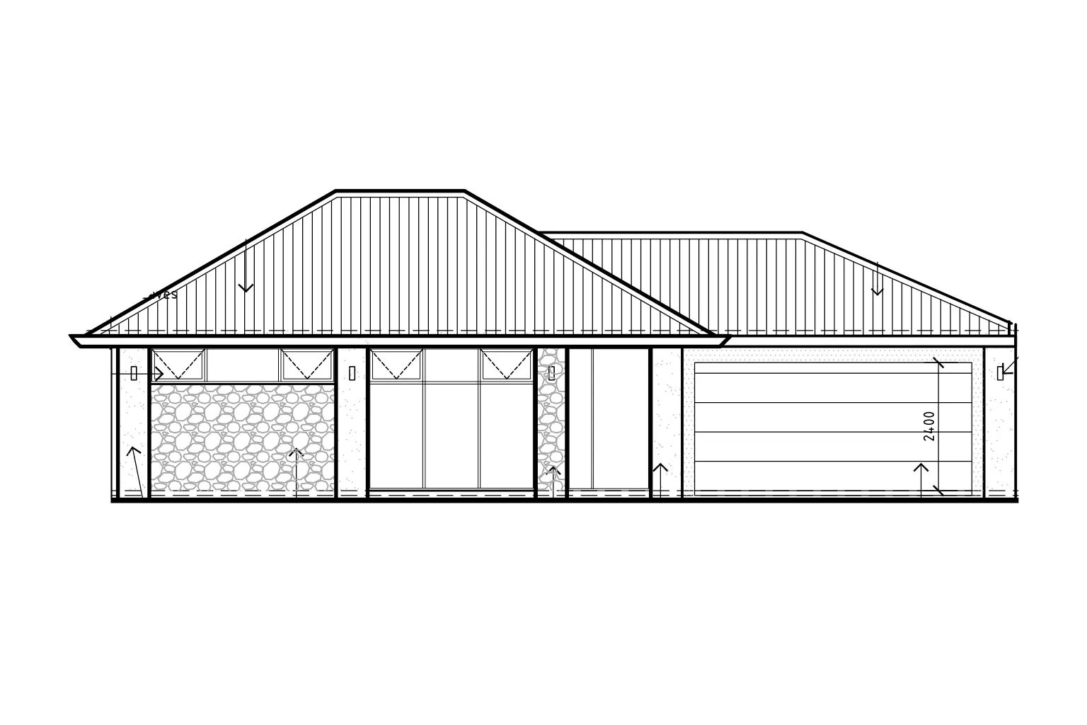 Original Forestville front elevation from the architectural drawings